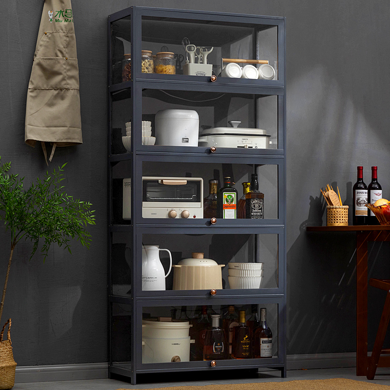 厨房置物架多层收纳架微波炉储物柜子落地调味料餐家用碟碗柜锅具