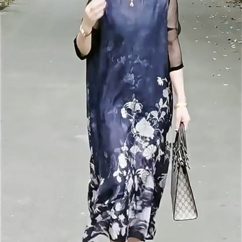 网红爆款中长款裙子2023年夏季新款御姐风炸街气质宽松连衣裙女装