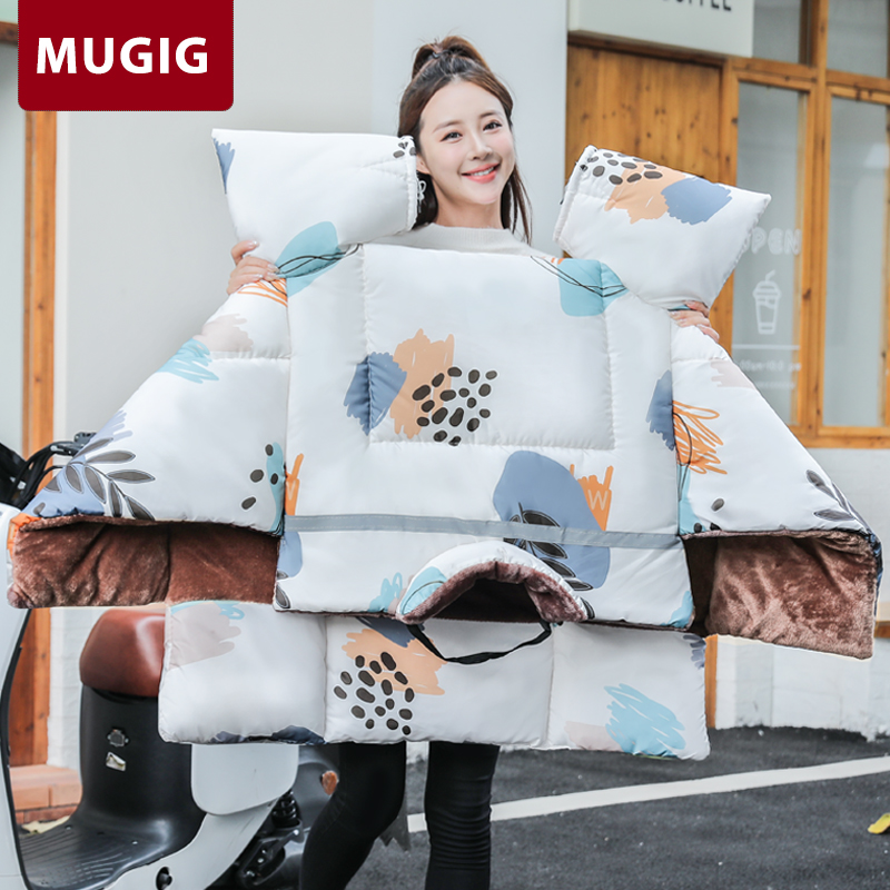 法兰绒2023电动车挡风被冬季加绒加厚防水电瓶车挡风玻璃防风被女