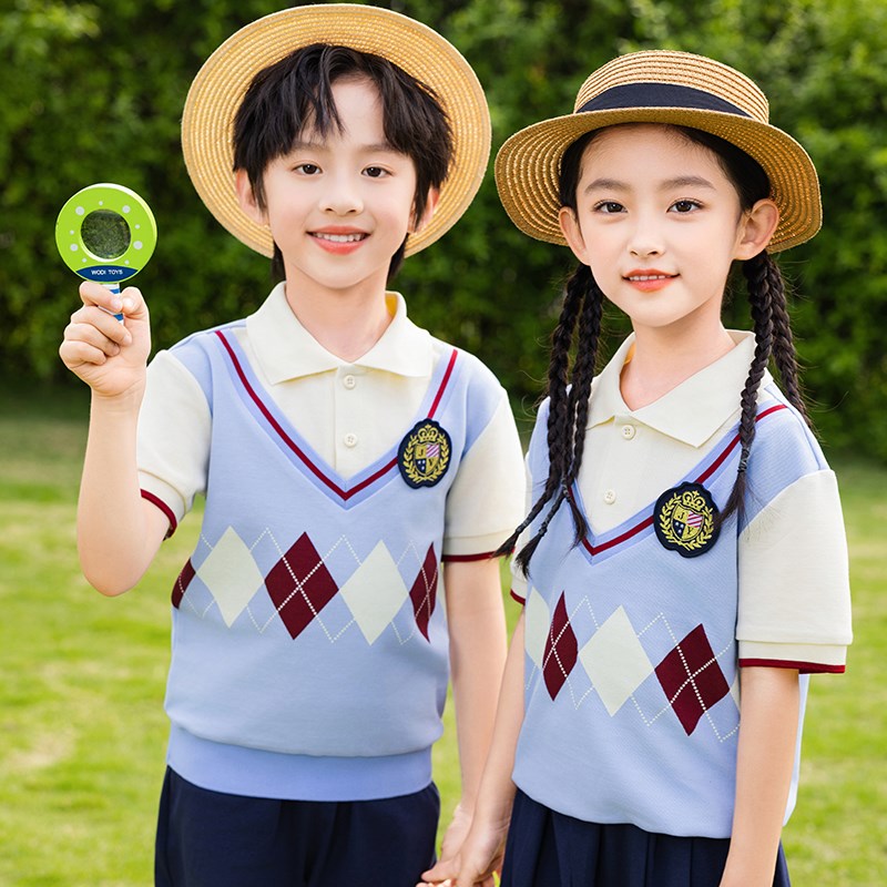 英伦学院风校服套装小学生夏季新款儿童班服老师幼儿Y园毕业演出