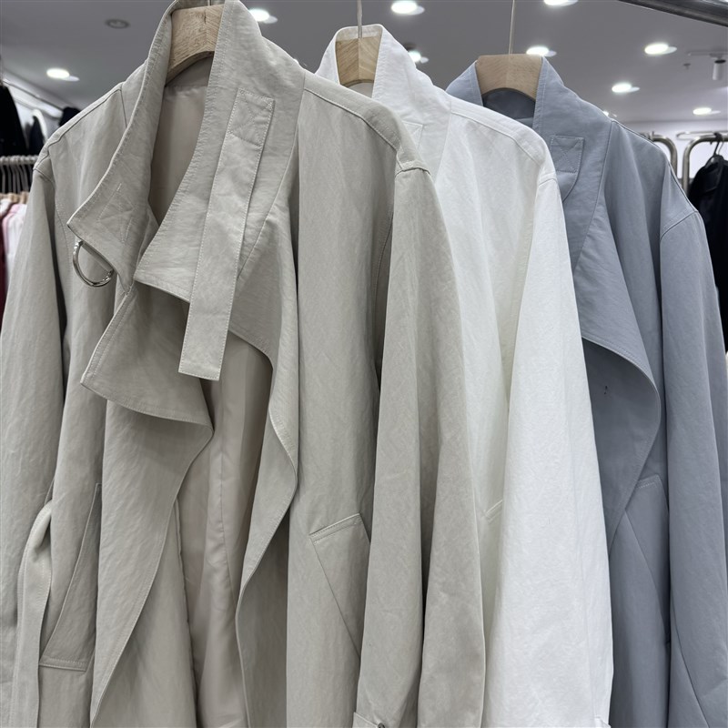 设计款秋季高级感英伦腔调极简轻奢风中长款过膝风衣外套女