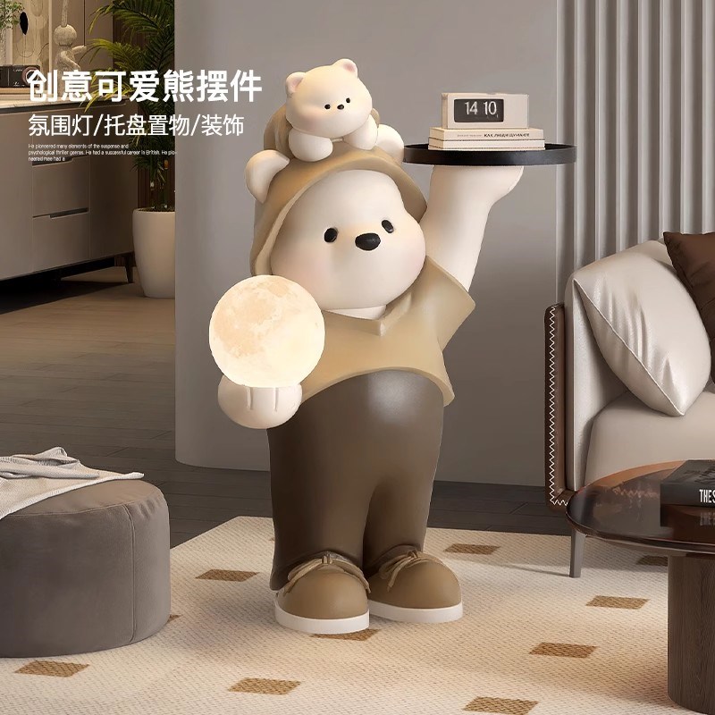 熊公仔大型落地摆件家居饰品客厅电视柜沙发旁边几灯乔迁新居礼品