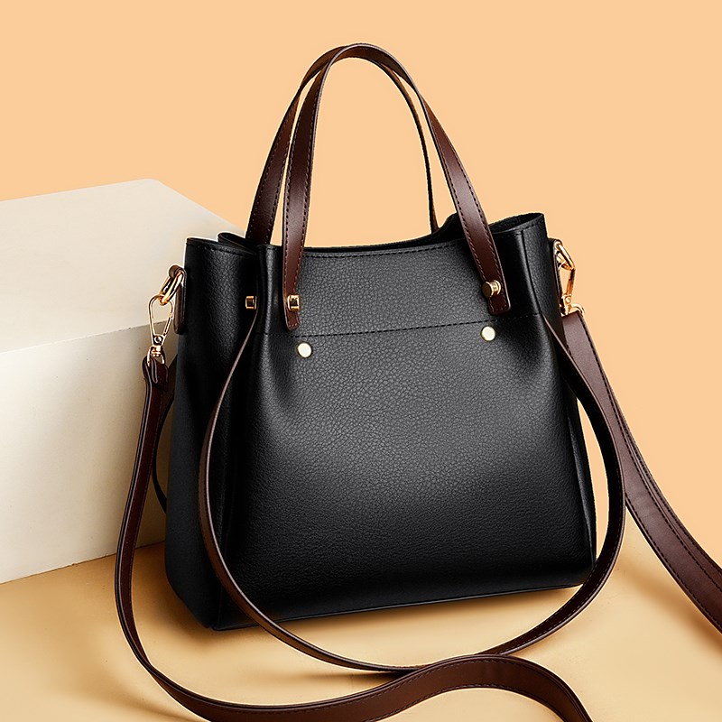高档真皮手提水桶包2025新款时尚百搭女士单肩包大容量软皮斜挎包