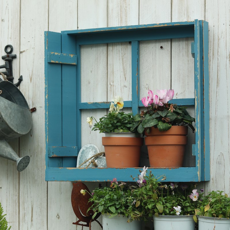 美式乡村实木壁挂储置物柜花园庭院置物架园艺杂货收纳咖啡装饰