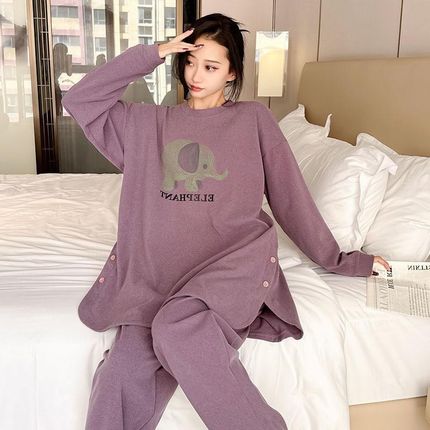 胖MM德绒保暖家居服套装女秋冬季大码300N斤高级感休闲睡衣可外穿