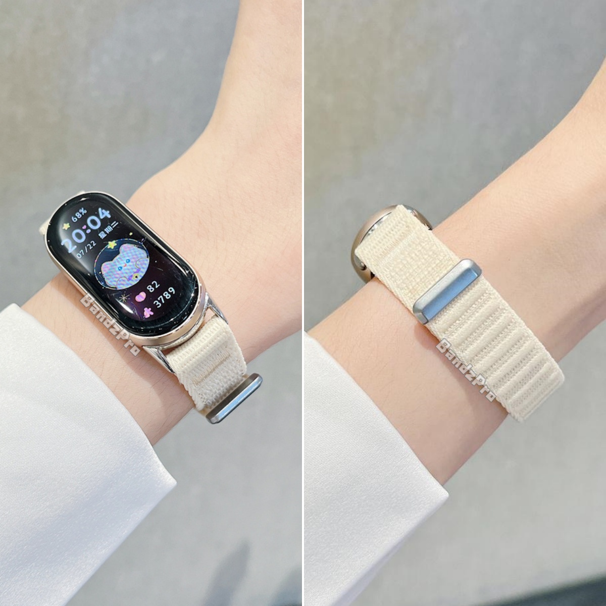 适用小米手环一体式尼龙编织表带