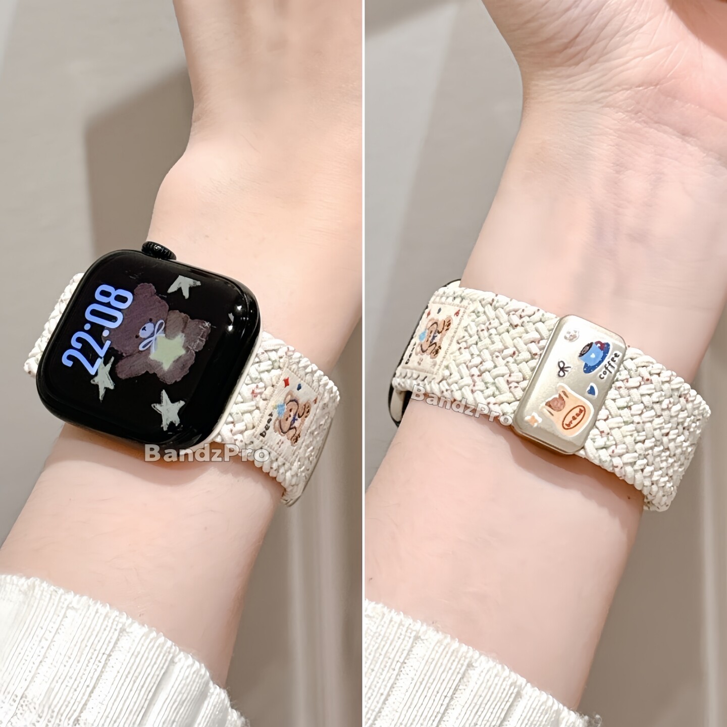 【面包小熊】适用iwatch12表带苹果手表带S11磁吸扣编织表链applewatch10代透气SE舒适9腕带8女ultra可爱高级