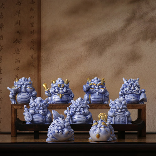 陶瓷龙生九子摆件招财吉祥物
