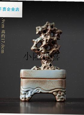 茶室博古a架茶柜装饰茶壶茶罐茶杯茶宠中式禅意复古怀旧茶具摆件l