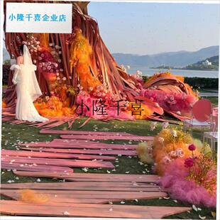 天然拉菲草细麻丝 婚庆场地 节日场F景布置彩色麻丝填充物拍摄道l