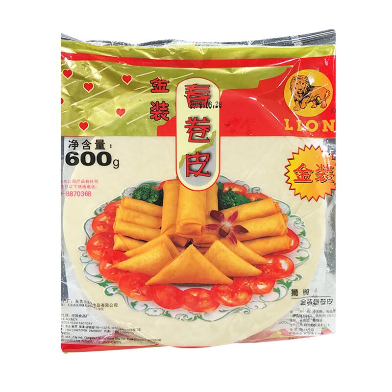 狮牌金装春卷皮600G 春卷皮口感酥脆 直径约21.5CM图片