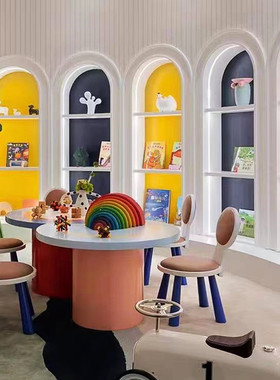 样板间儿童房桌面摆件售楼处儿童区柜内搭配花器木质玩具软装饰品