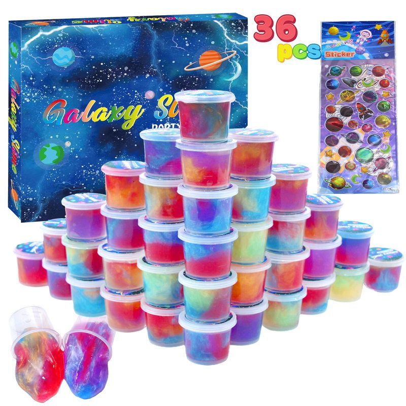 源头厂家36pcs星空泥水晶泥珠光泥史莱姆混色彩泥 果冻泥slimekit