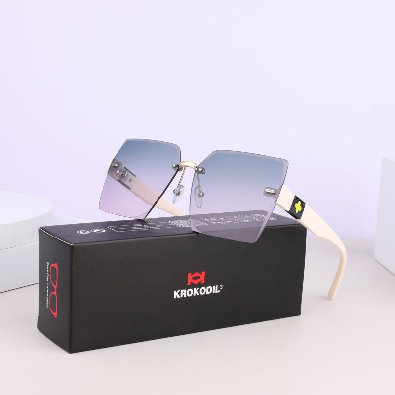 高级感欧美风INS新款无框墨镜防