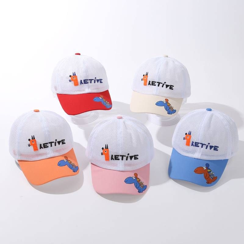 新款男女童夏季卡通刺绣可爱网眼