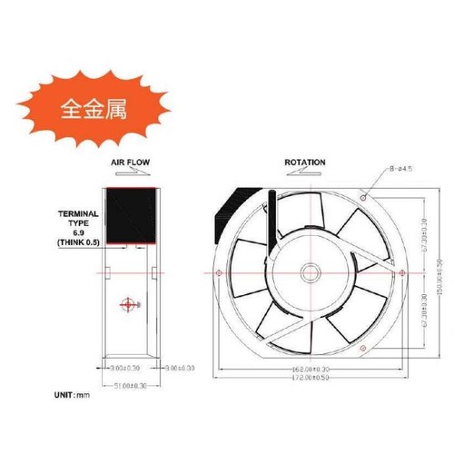 SANJUN/三巨SJ1751HA2 220V1725电容式压缩机电柜散热风扇