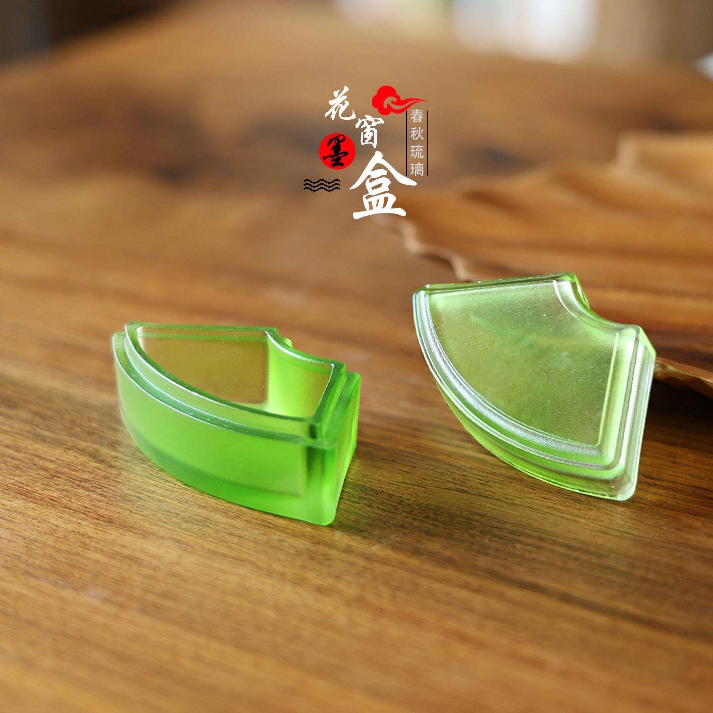 琉璃花窗墨盒书房用品文房精致摆件笔搁香插装饰园林建筑景观摆放