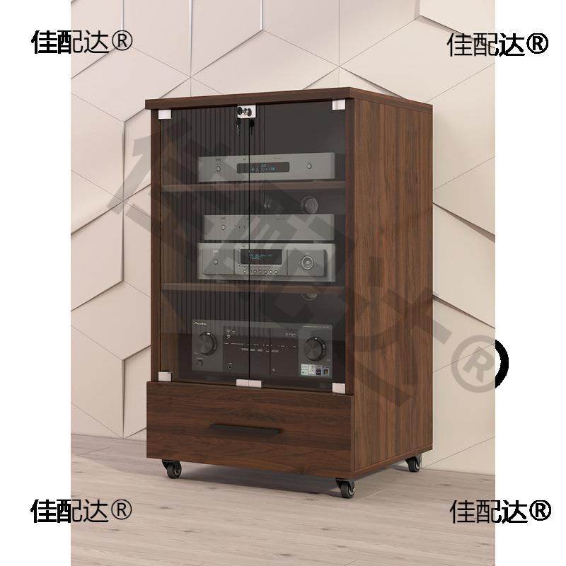 标准版功放机柜专业音响柜实木KTV带锁设备柜家用音响机柜