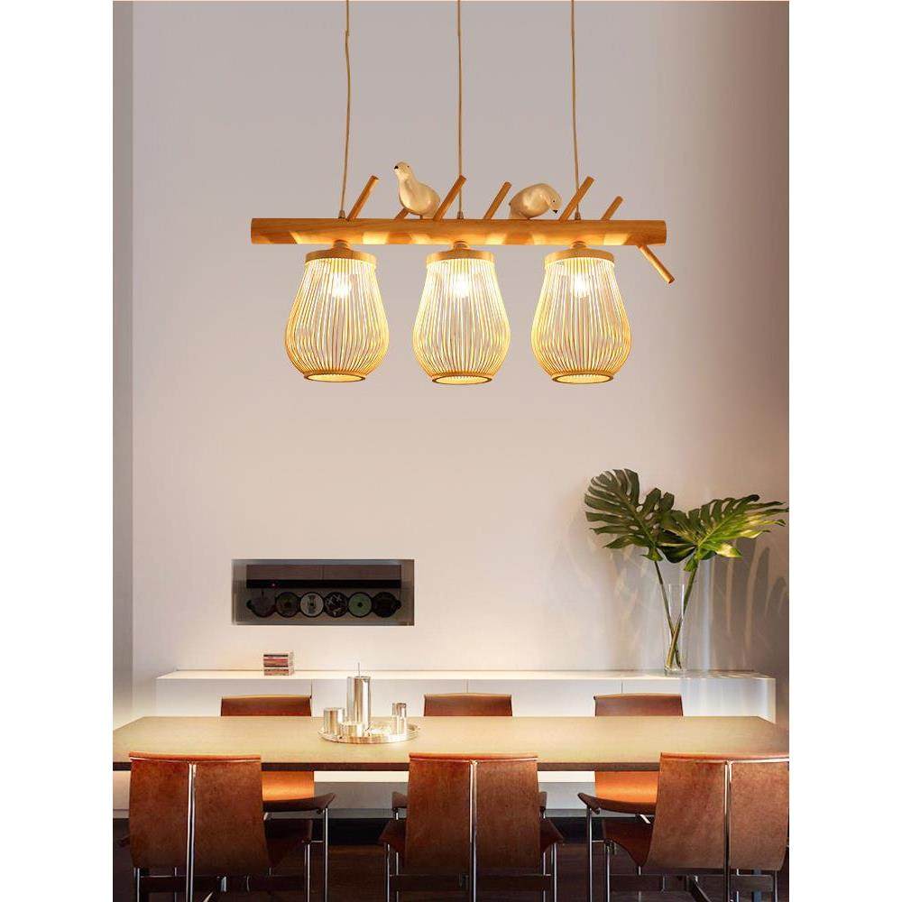 创意灯日式餐厅吊灯创意个性北欧灯具简约饭桌实木现代竹艺小鸟灯,鲜花速递/花卉仿真/绿植园艺,割草机/草坪机,淘宝优惠券,粉丝福利购,淘宝优惠卷