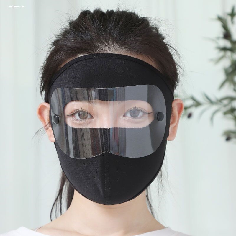 春夏面罩女骑行电动摩托车全脸护脸防风防晒夏天骑车冰丝防晒口罩