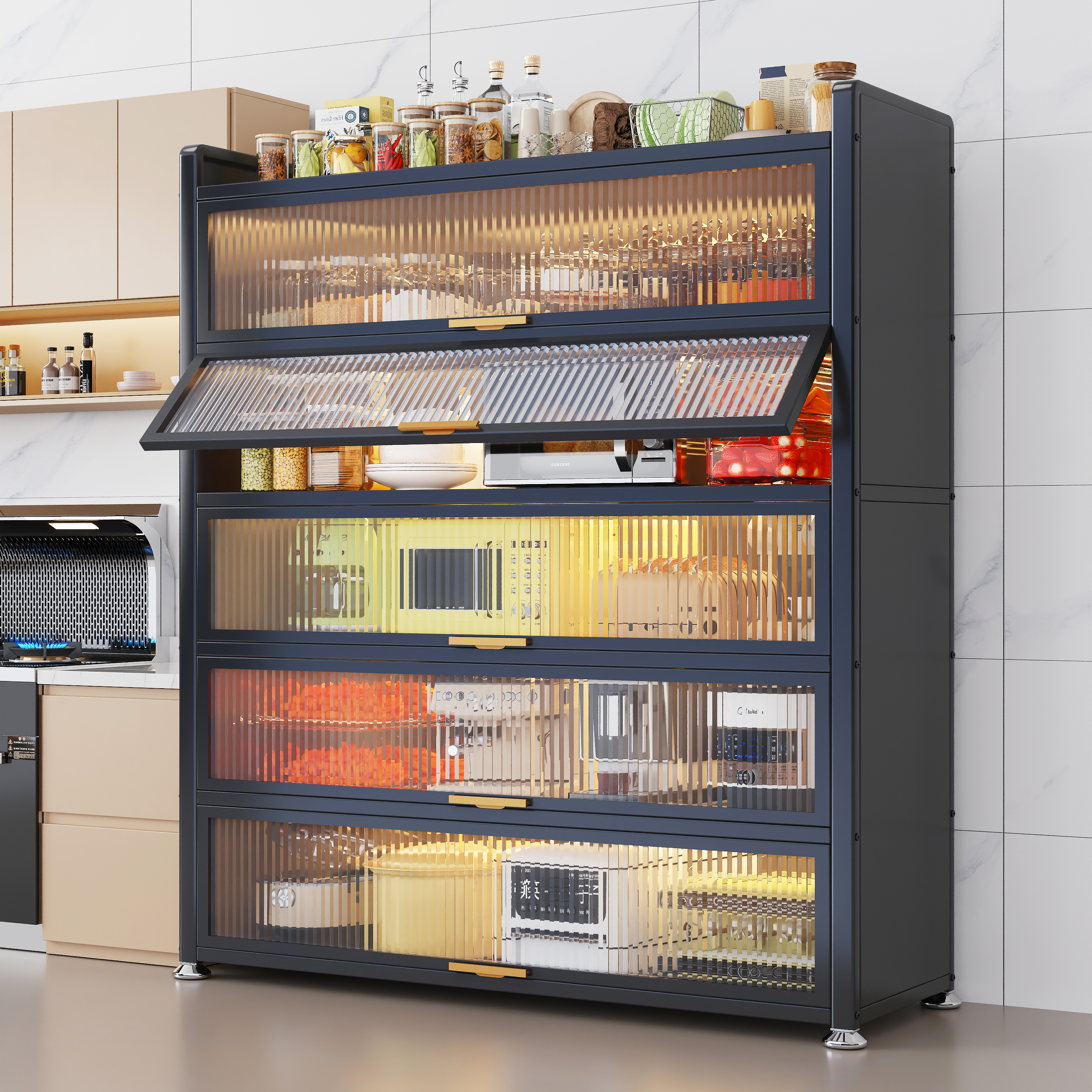 【加厚碳钢】厨房微波炉置物柜子