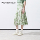 半身裙 清新田园风百搭通勤薄款 Keywearcloud奇威秋季 高腰中长款