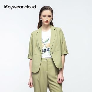 一粒扣百搭通勤西装 五分袖 外套西服女 职业装 Keywearcloud奇威秋季