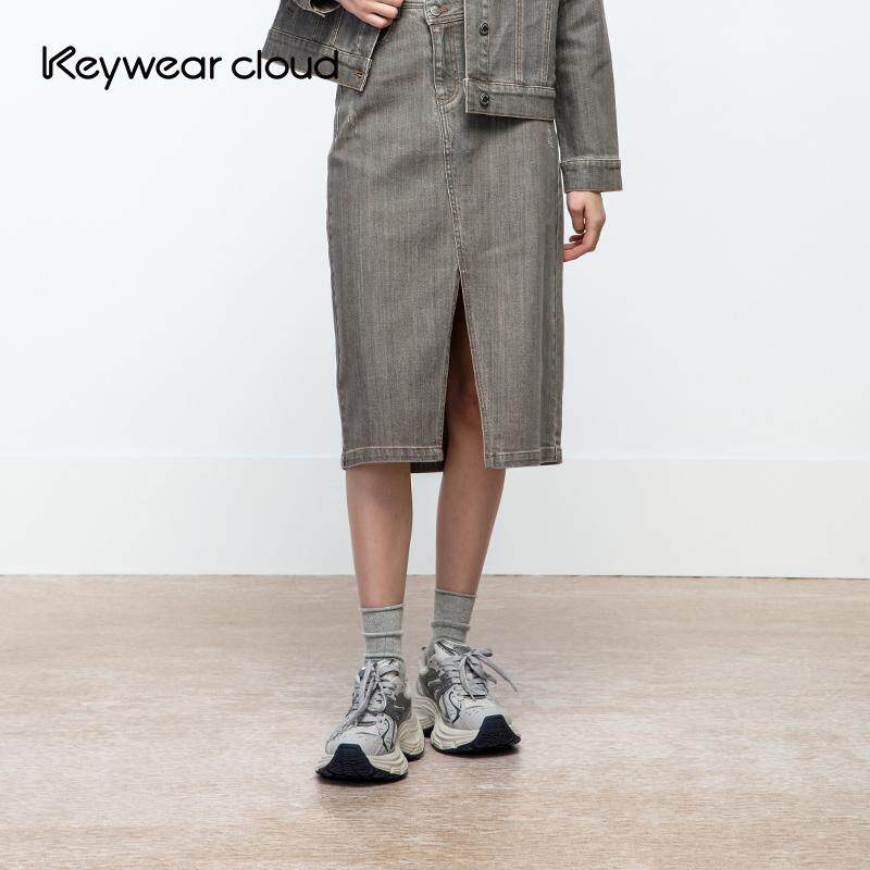 Keywear复古牛仔半身裙