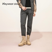 Keywearcloud奇威秋季 女款 街头潮流字母印花收口休闲裤 长裤