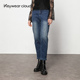 九分裤 Keywearcloud奇威秋冬高腰牛仔裤 百搭蓝色时尚