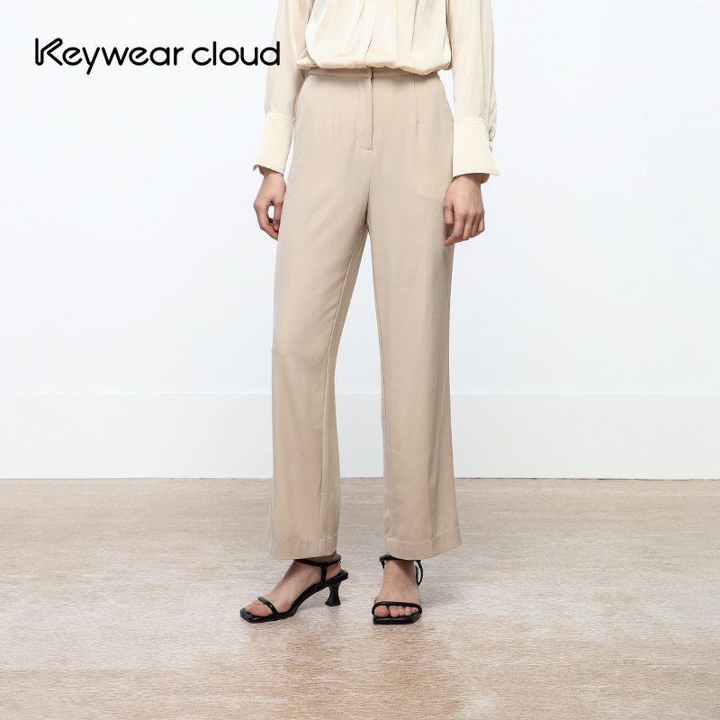 Keywearcloud奇威夏季纯色透气舒适阔腿裤职业装直筒裤西裤长裤女,女装/女士精品,休闲裤,淘宝优惠券,粉丝福利购,淘宝优惠卷
