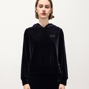 百搭上衣 字母图案保暖卫衣连帽女款 Keywearcloud奇威秋季 新款