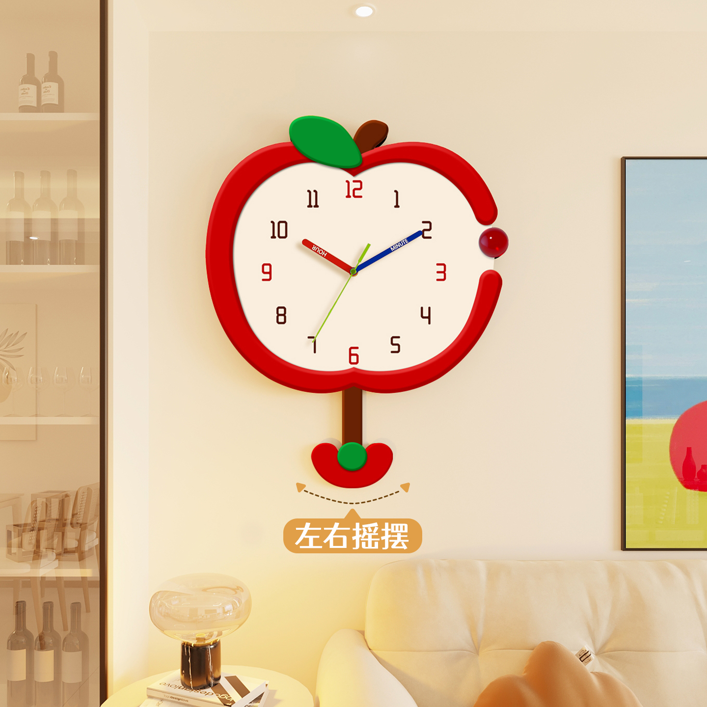 装饰画钟表挂钟客厅家用免打孔