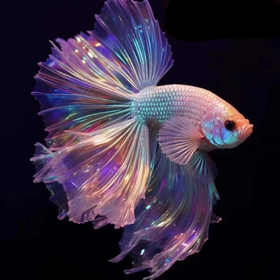 网红泰国斗鱼大尾巴半月公粉白超美斗鱼小型热带观赏鱼好养耐活鱼