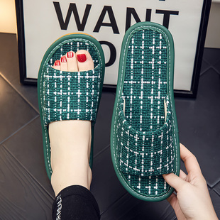 女夏季 棉麻拖鞋 家用室内防滑x软底吸汗透气亚麻布艺居家地板凉拖