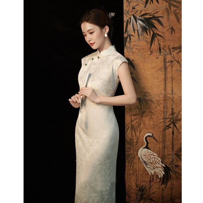 白色新中式国风旗袍订婚结婚敬酒服新款新娘回门礼服裙女气质修身