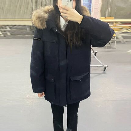 冬季户外羽绒服冲锋衣女西藏中长款加绒加厚工装S防水滑雪服男潮