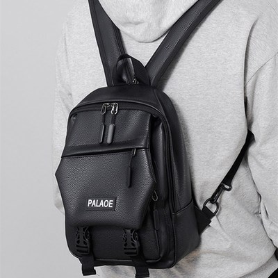 背包男双肩包小型旅行 两用皮质斜挎包小男款平板包男士小号胸包