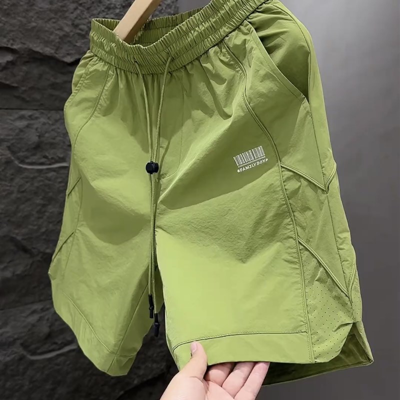 夏季速干新款刺绣短裤男士韩版时尚舒适运动百搭沙滩裤五分裤