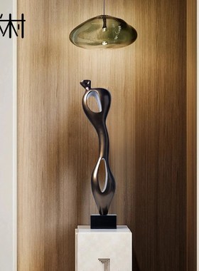 酒店样板间抽象雕塑摆件售楼处别墅客厅玄关装饰品木雕艺术品摆设