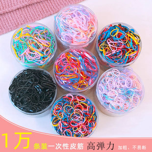 加厚加粗橡皮筋女发圈高弹力家用一次性皮筋发饰黑色胶圈皮套头绳