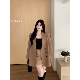 babes 英伦宽松西装 西野限定 韩版 外套 微胖轻奢气质西服开衫