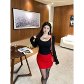 上衣套装 大码 性感镂空绑带收腰显瘦加绒厚款 babes 罗马假日