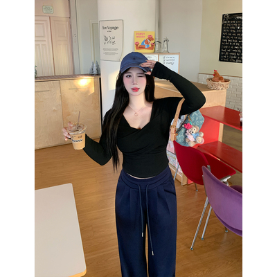 B-babes【超绝松弛】2025新款美式低腰宽松显瘦提臀阔腿卫裤女