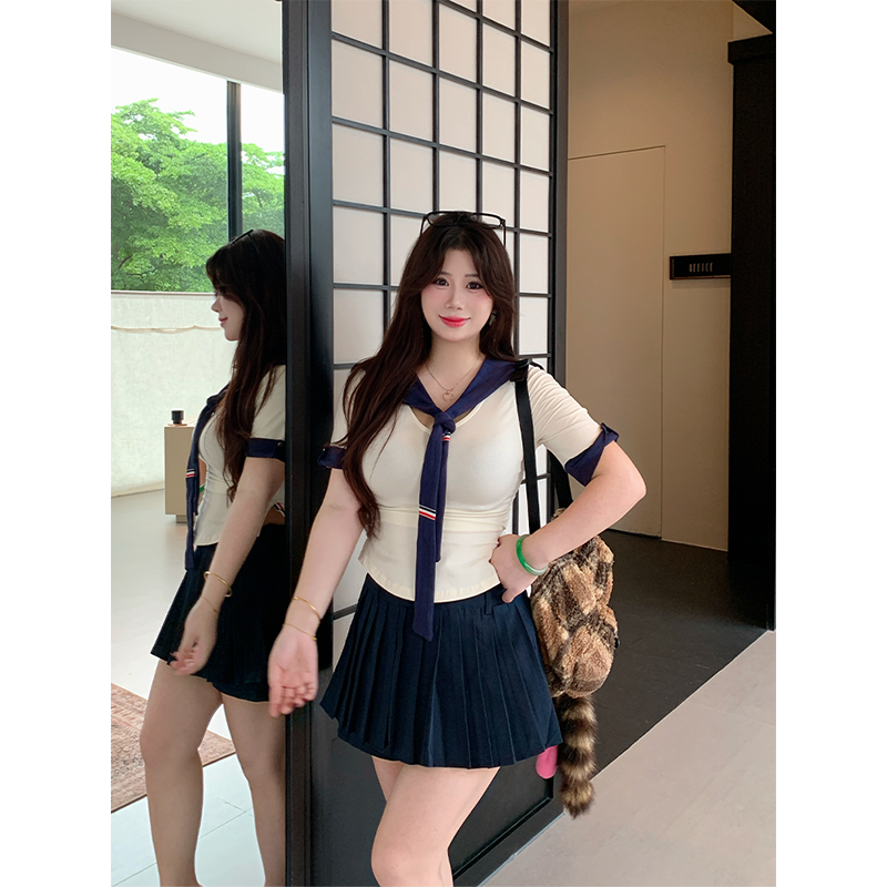 微胖显瘦‘’辣妹学院风上衣‘’