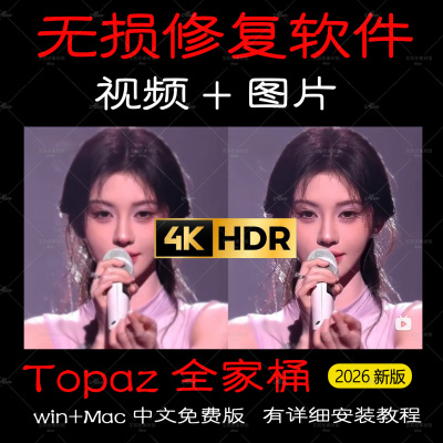 topaz全家桶video+Gigapixel视频图片无损修复软件放大清晰度降躁