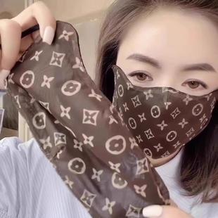 夏季 老花冰丝防晒防紫外线 薄款 透气口罩薄纱网纱女高颜值2025新款