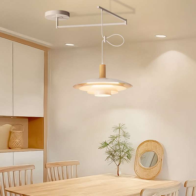 可移位飞碟餐厅吊灯ph5多层丹麦圆桌岛台家用日系2025流行餐厅灯