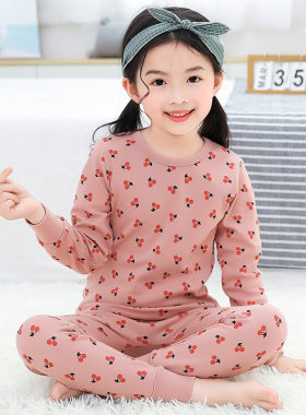 女童睡衣春秋女孩3女生4宝宝儿童6秋衣卫生裤纯O棉8岁秋冬家居服
