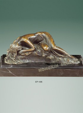 铜雕塑欧式少女EP496508工艺装饰品人物客厅酒柜书房家居桌面摆件